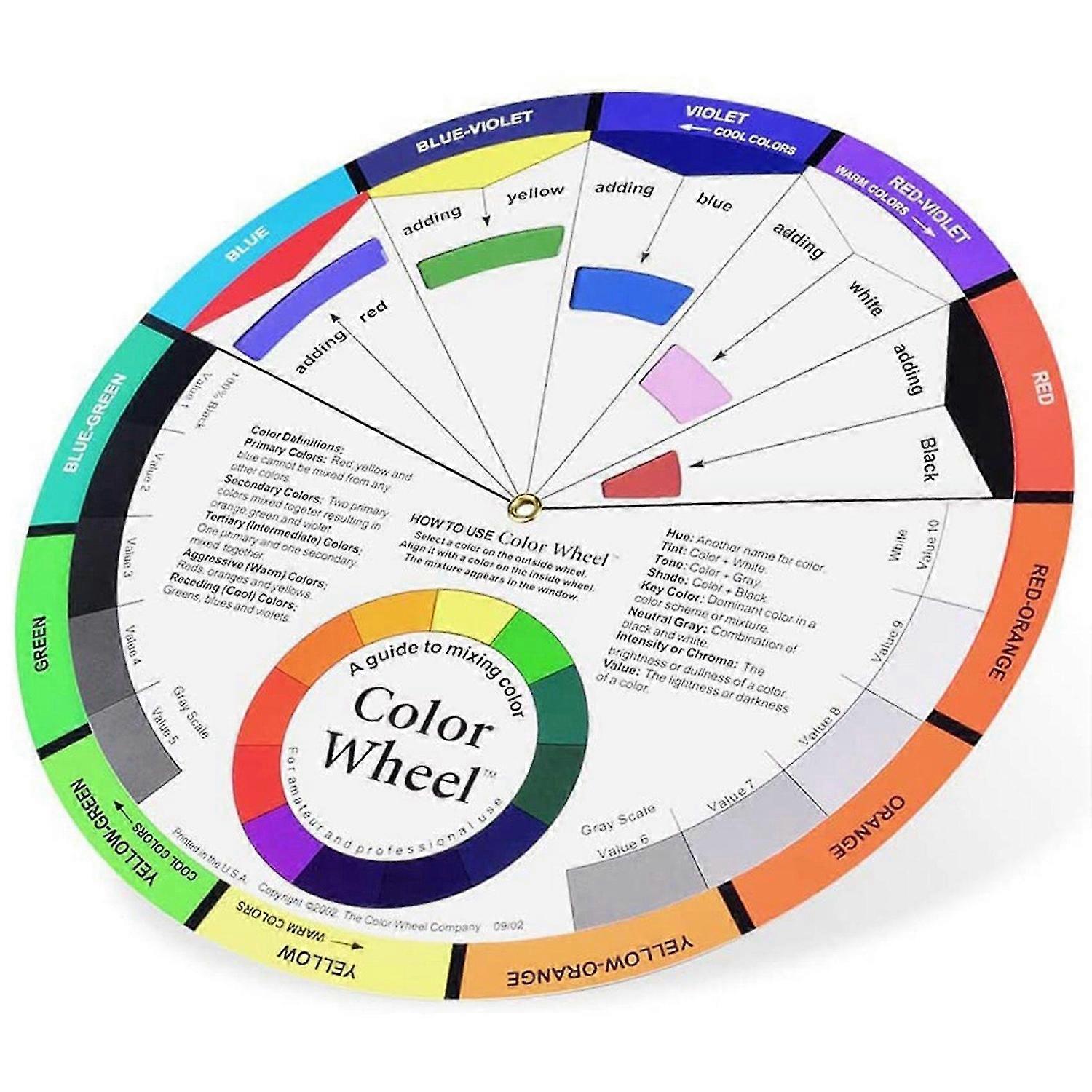 2 Set 9in Color Wheel Paint Mixing Art Teaching Tool