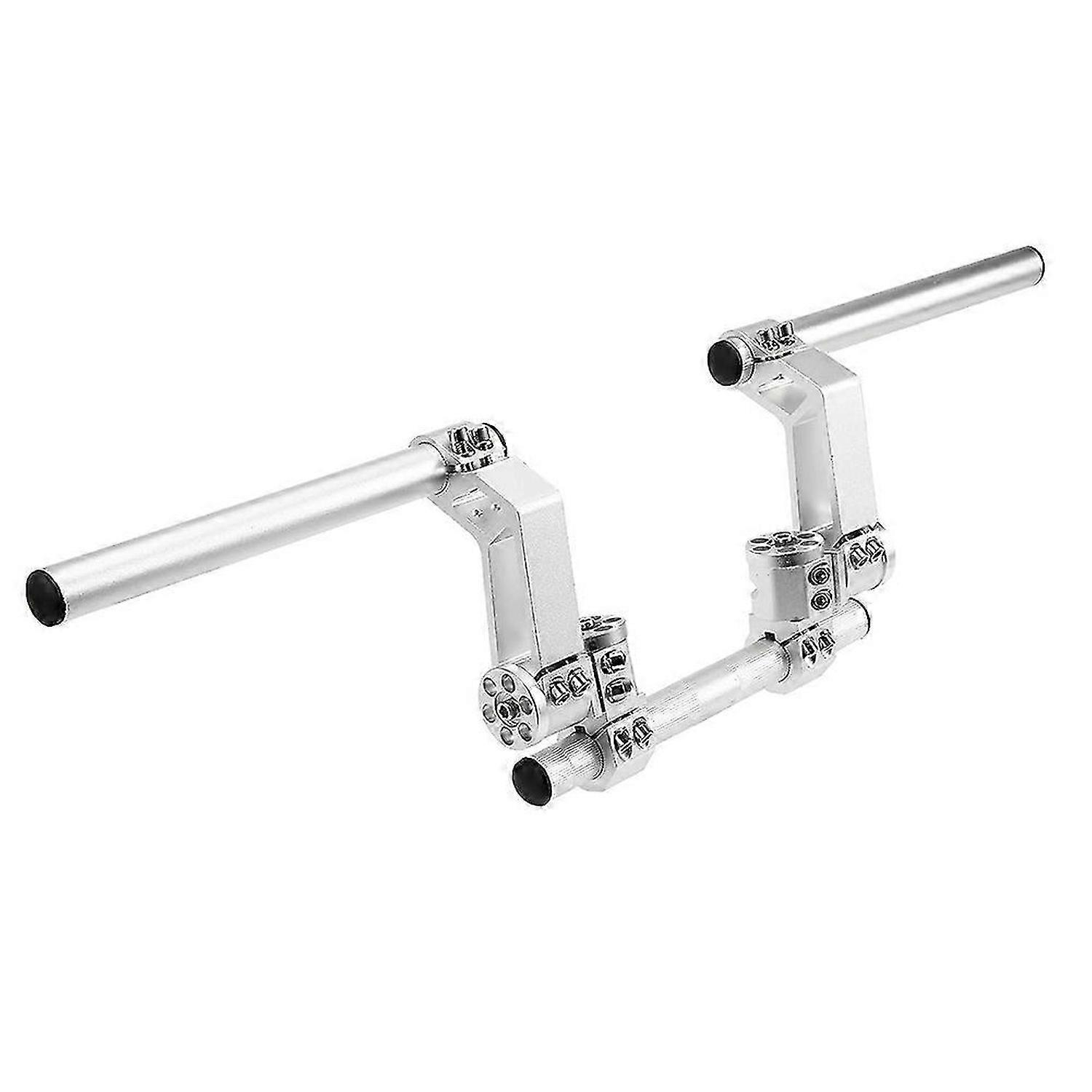 Adjustable Motorcycle Handlebars Handle Bar, Detachable Steering Hangers Handle Bars System for 125cc Scooter Silver