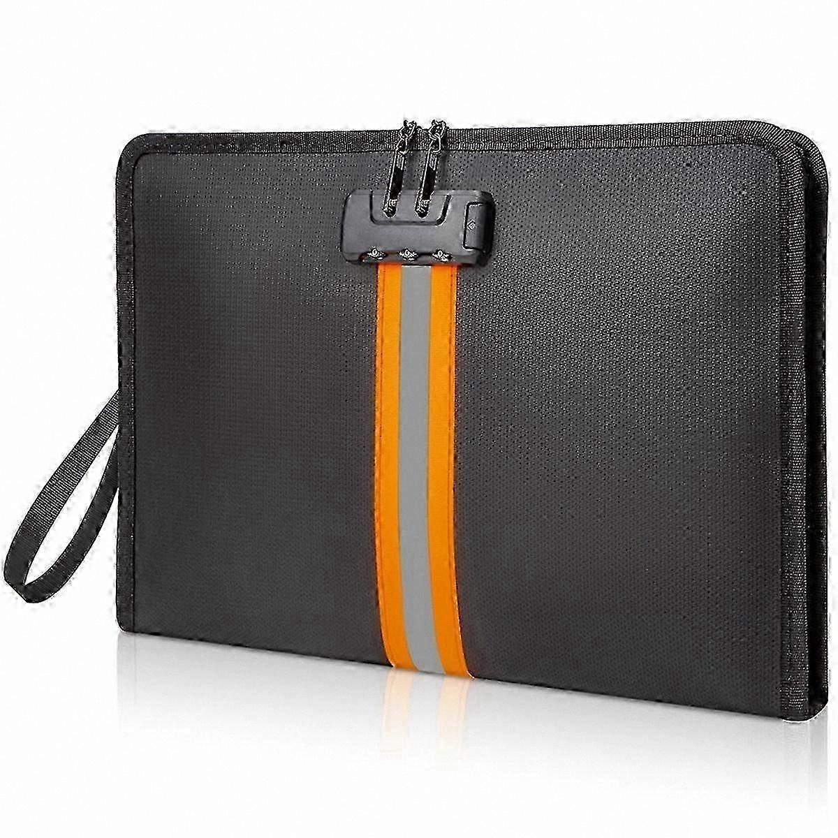 Fireproof Waterproof Document Bag with Secure Zipper, Fits A4 Papers & Tablets, Durable Silicone Fiberglass Storage Solution