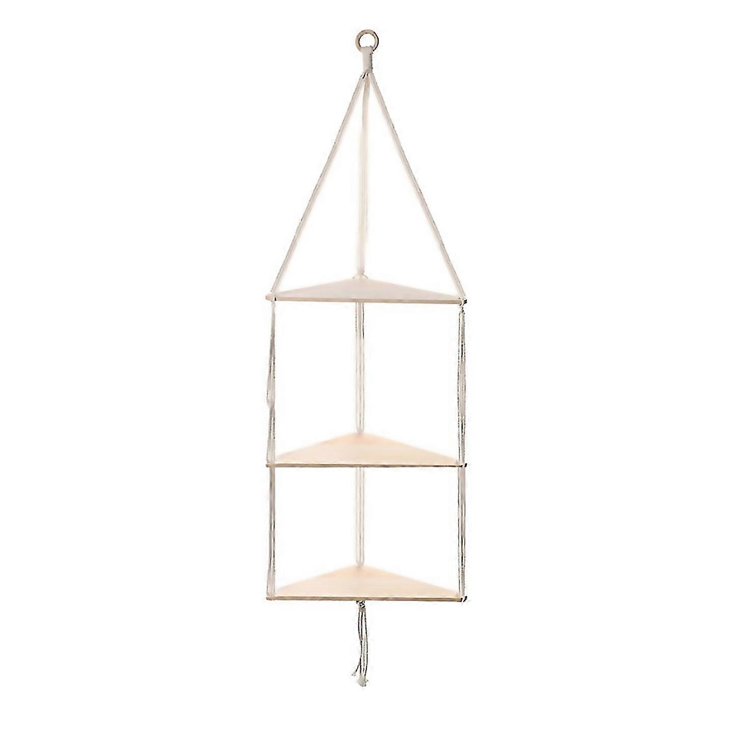 For 3tier Floating Wall Shelf Wood Triangle Corner Display Stand
