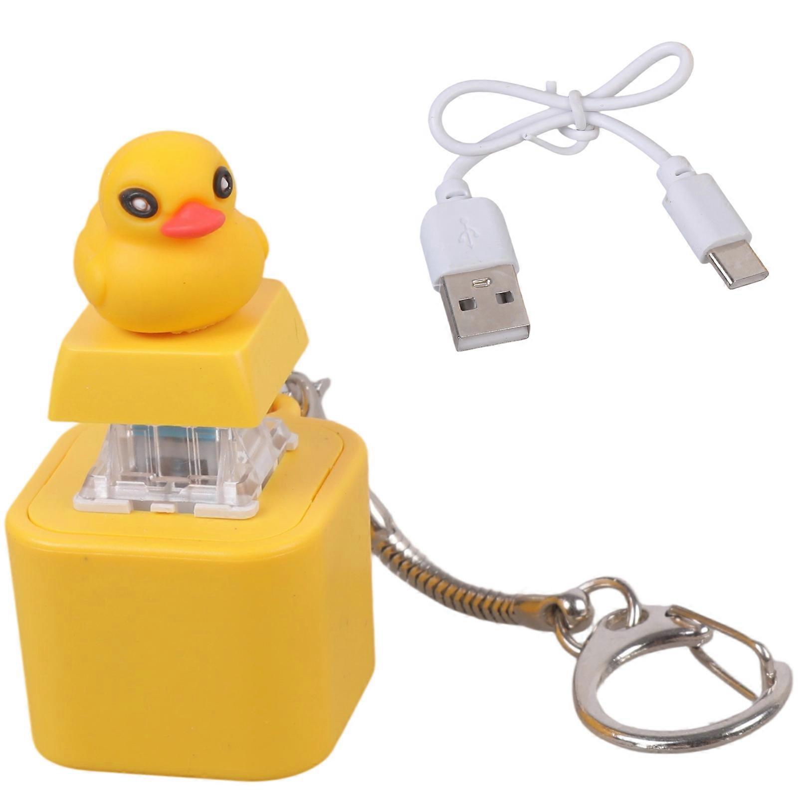Rechargeable Duck Mechanical Keyboards Switches Tester Keychains Speaker Keyboards Keycap Testing Kit Stress Relief Multicolor