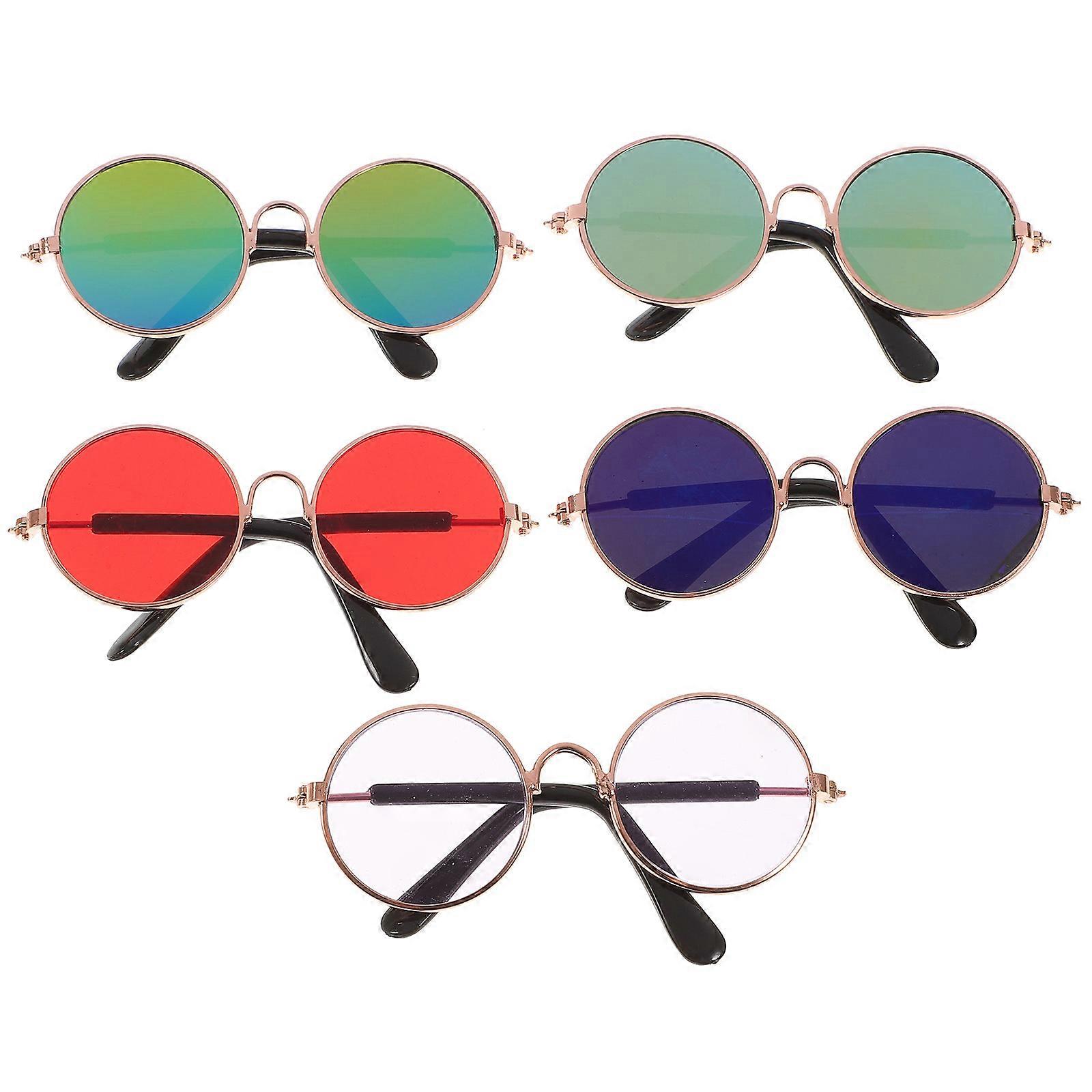 Small Dog Goggles Chic Frame with Red Lens 5Set