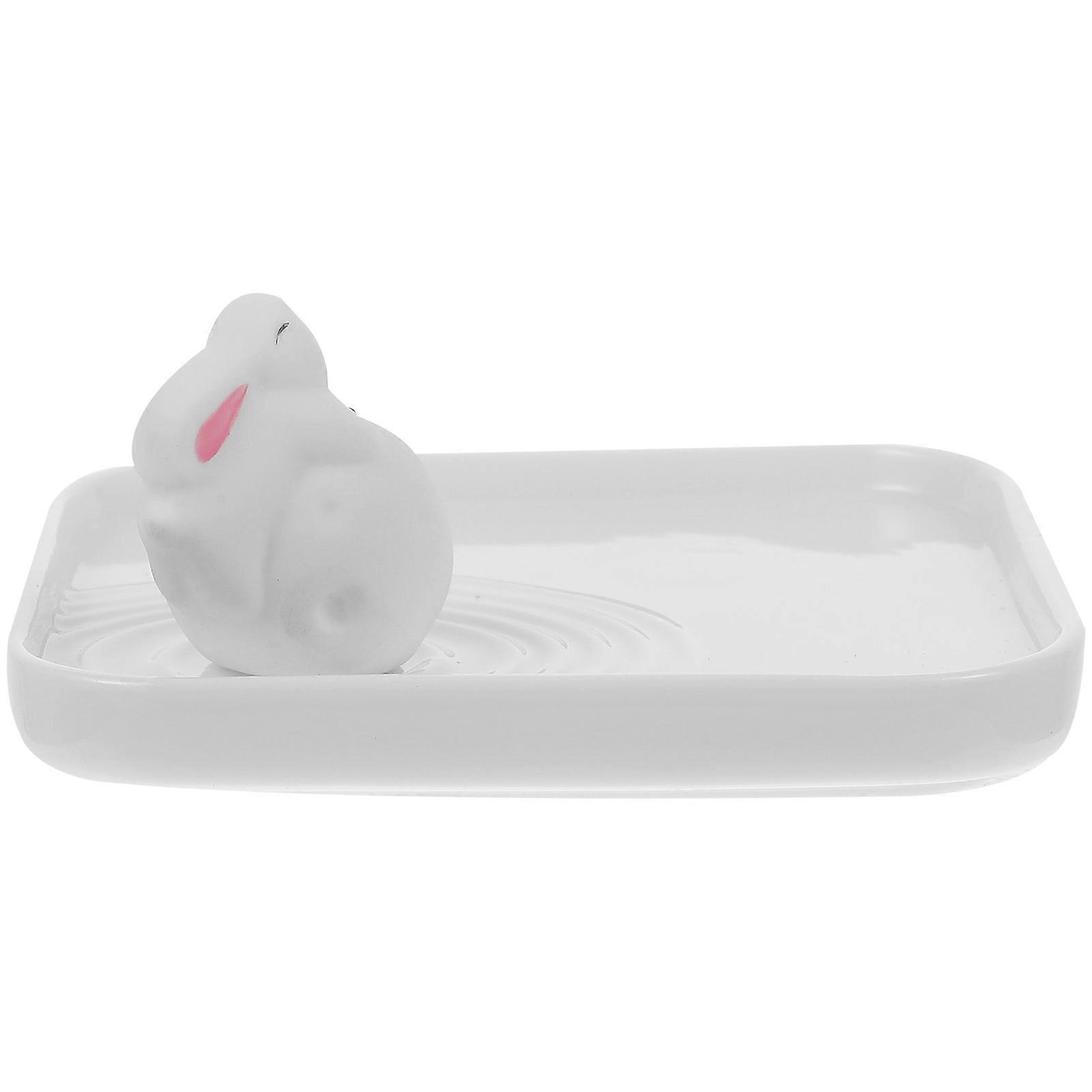 Cartoon Bunny Incense Stick Burner Ceramic Tray for 5Pcs Table Use