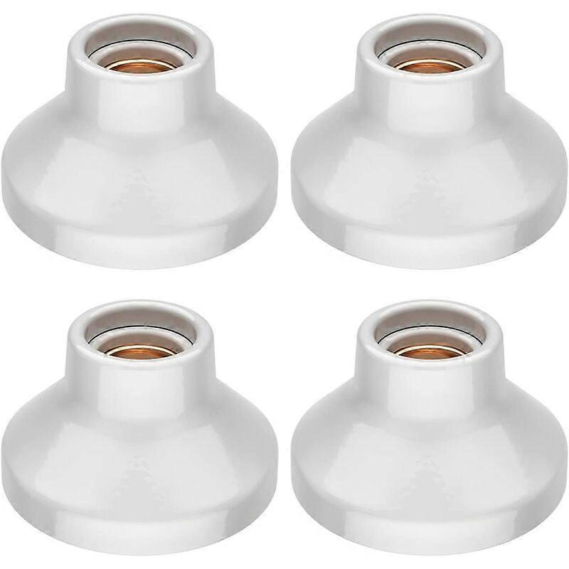 Ceiling light/Ceiling socket, porcelain, glossy white, 1 x E27 max. 300W, 90mm Ø, 4 pcs.