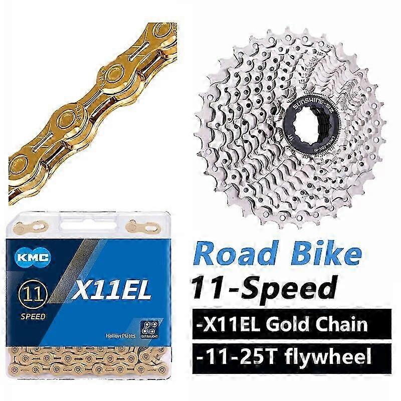 KMC X11EL Ketting 11 Speed Racefiets / MTB Fiets Ketting + 11V Cassette 11-25/28/32/36/40/42/46/50/52T Freewheel met HG K7 M7100 M8100