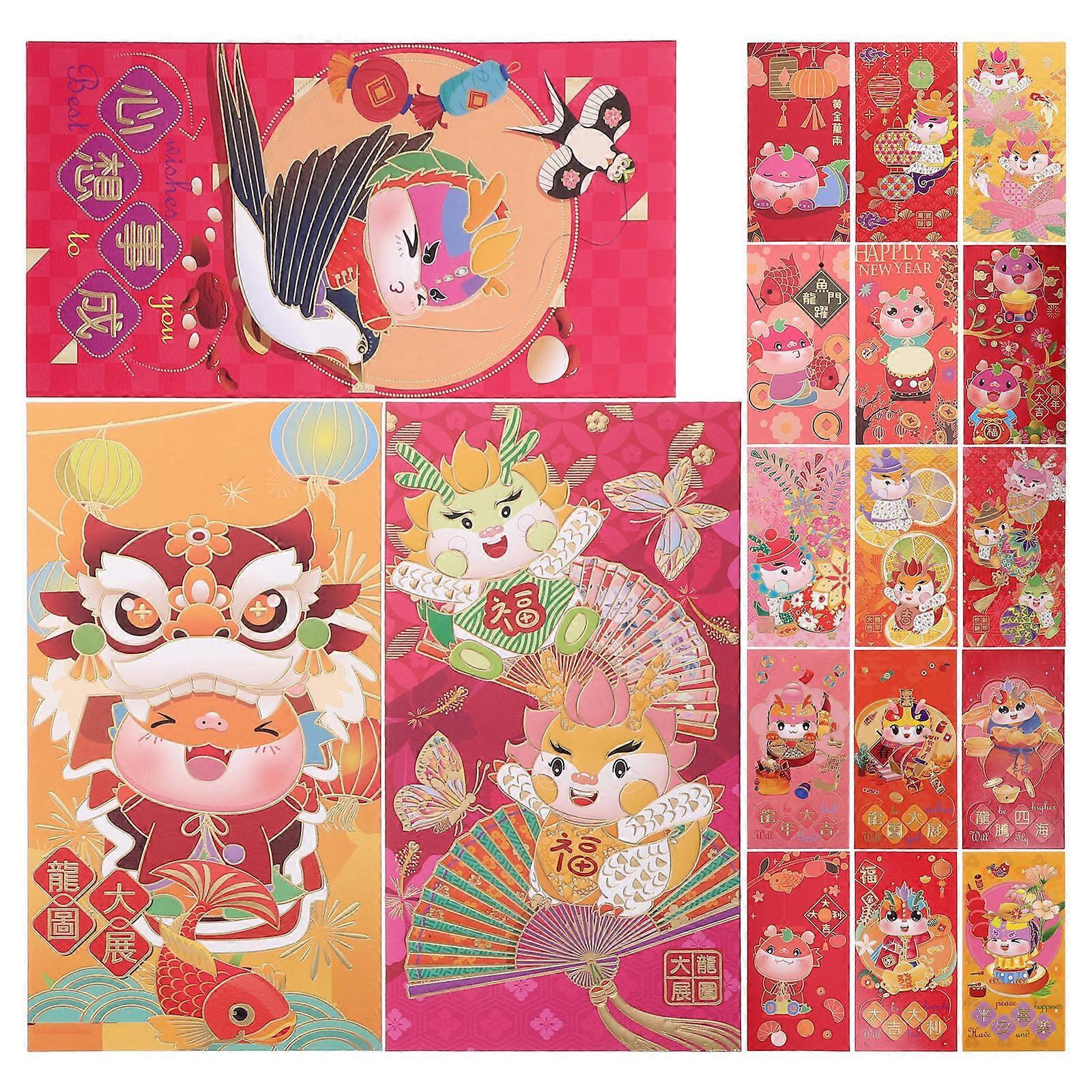 Spring Festival Red Envelopes Paper Red Envelopes for Party Use 18Pcs