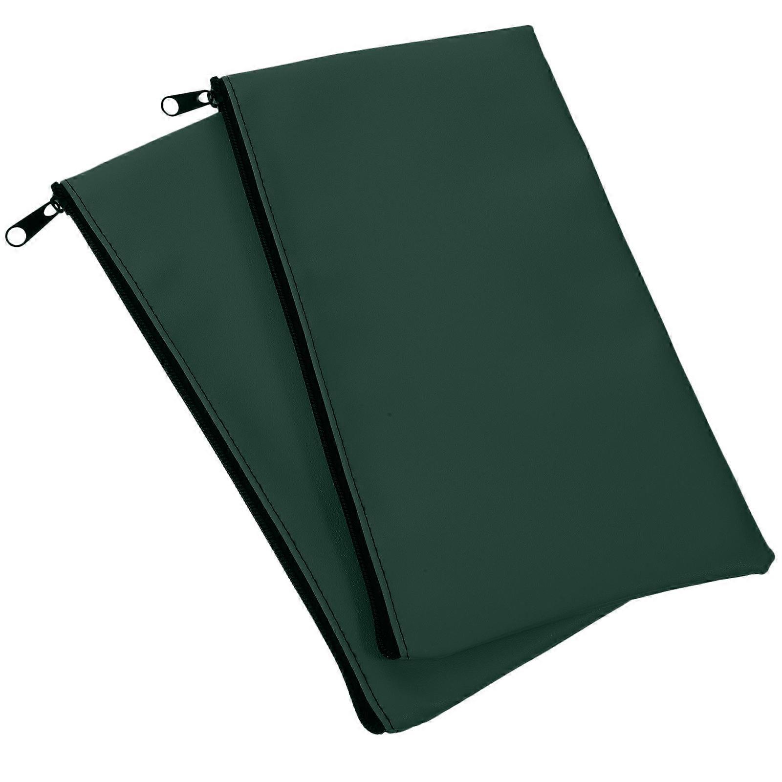 Money Pouches Zipper Organizer for Storage 8Pcs Green PU