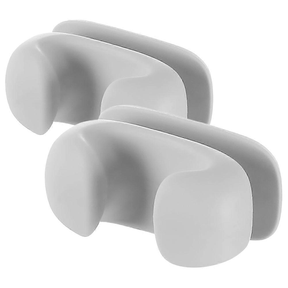 Silicone Rice Paddle Holder 2Pcs Wall-Mounted Kitchen Utensil Storage For Cooking Enthusiasts Grey Simple Style High-Temperature Resistance