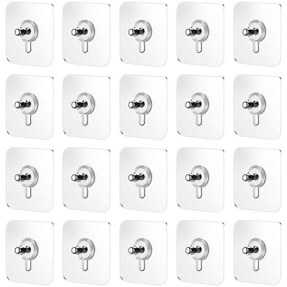 Adhesive Hooks Furniture Clear Hanger Pads for Home Use 40Pcs White