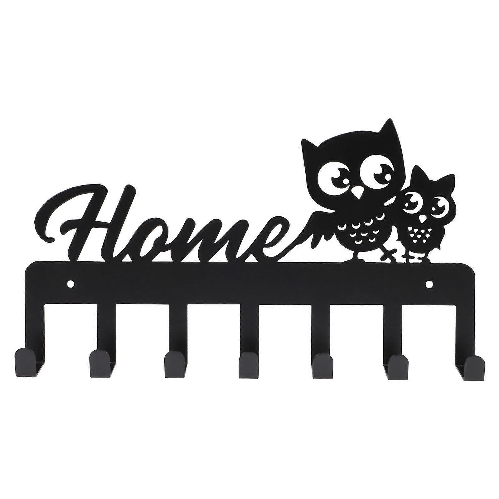 Wall Key Holder Hook for Storage 5Pcs Black Wall Hanger Set