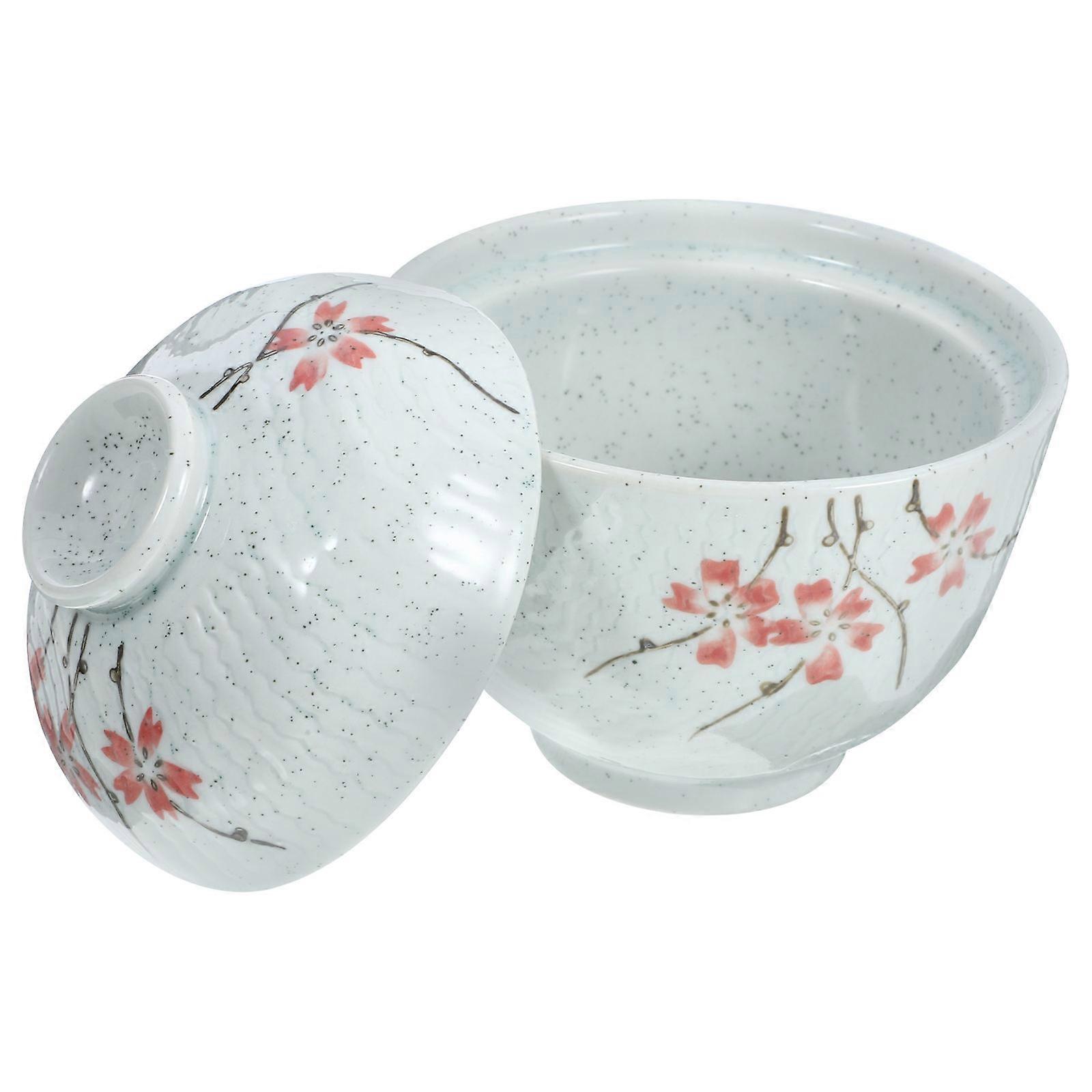 Ceramic Soup Bowl Stew Pot with Lid 5Sets for Household Use