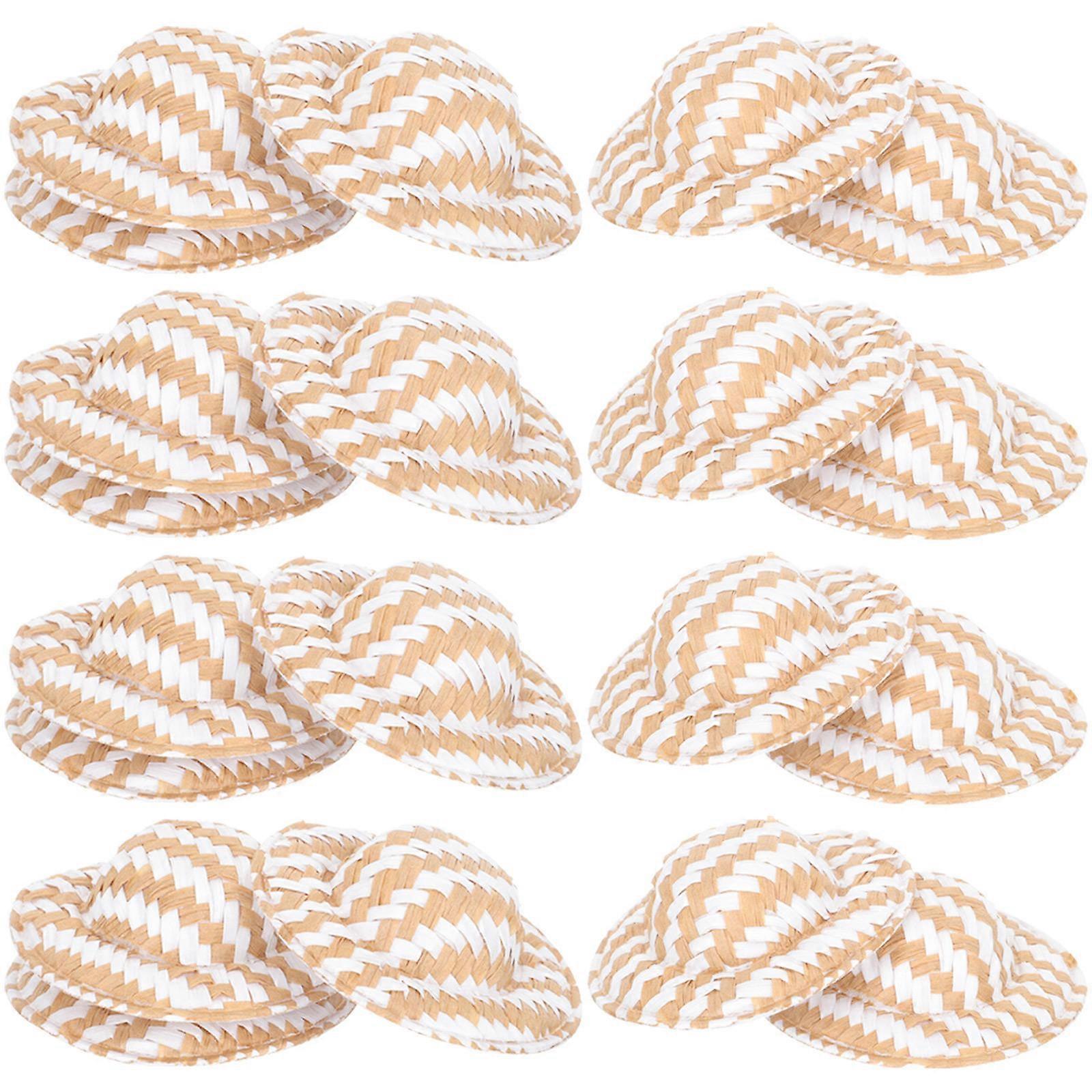 Doll Woven Hat Craft Accessory for Decor 80Pcs