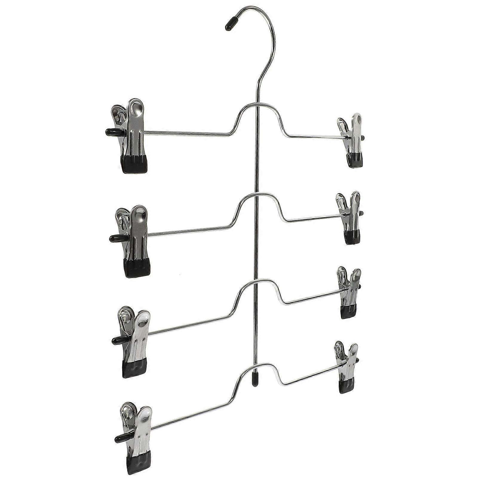 Metal Clothes Hanger Skirt Hanger for Holding Use 3Pcs Multi-Layers Clips