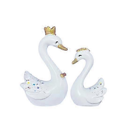 1 Pair Chic Swan Decorative Cake Figurines Ornaments Smiling DIY Cake Baking Swan Statue Toppers 2025