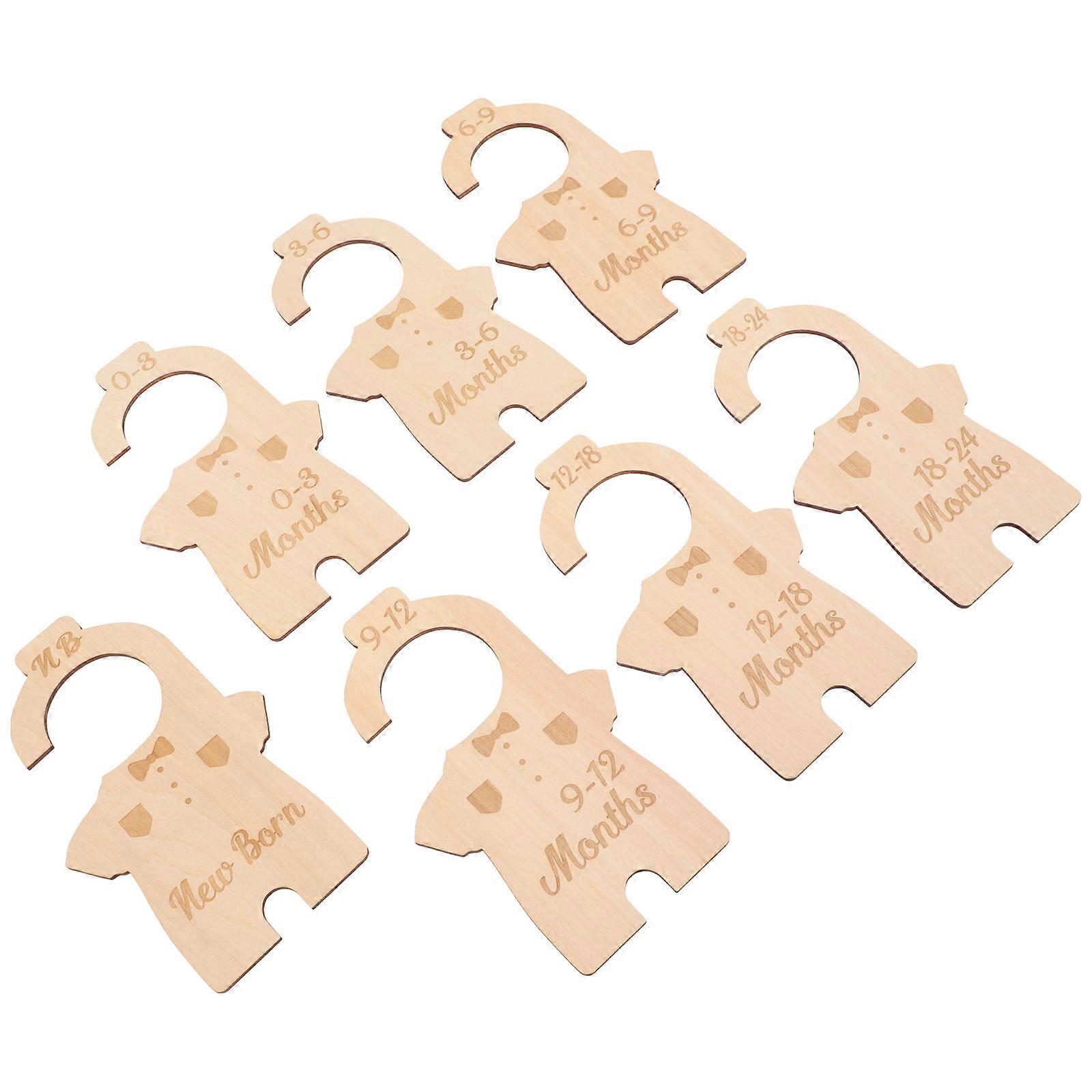 Baby Hangers For Closet 14Pcs Size Dividers Wooden Designed For Toddler And Infant Closet Storage Featuring Unique Size Buckle Technology
