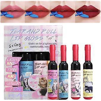 Lip Stain Peel Off,Long Lasting Waterproof High Colour Development Mini Liquid Lipstick Moisturizing Lip Makeup Non-Stick Cup Lip