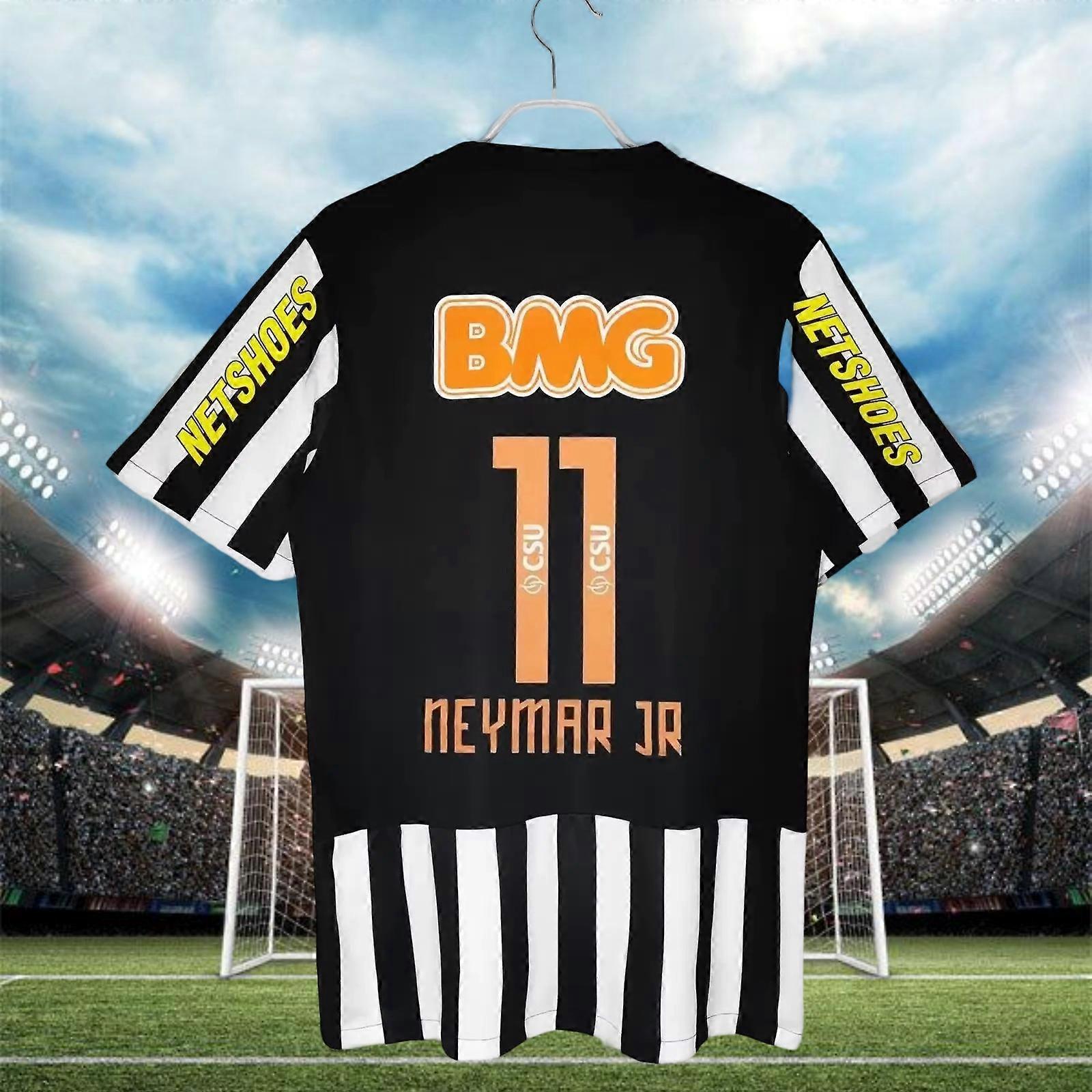 Santosi Baskılı Futbol Tişörtü, Erkekler ve Kadınlar için Retro Neymar Futbol Tişörtü, Erkekler ve Kadınlar için Moda Tişört