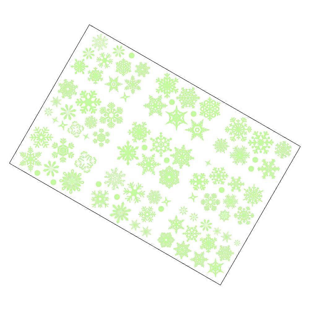 Light Green Xmas Snowflake Stickers for Decoration 18 Sheets PVC