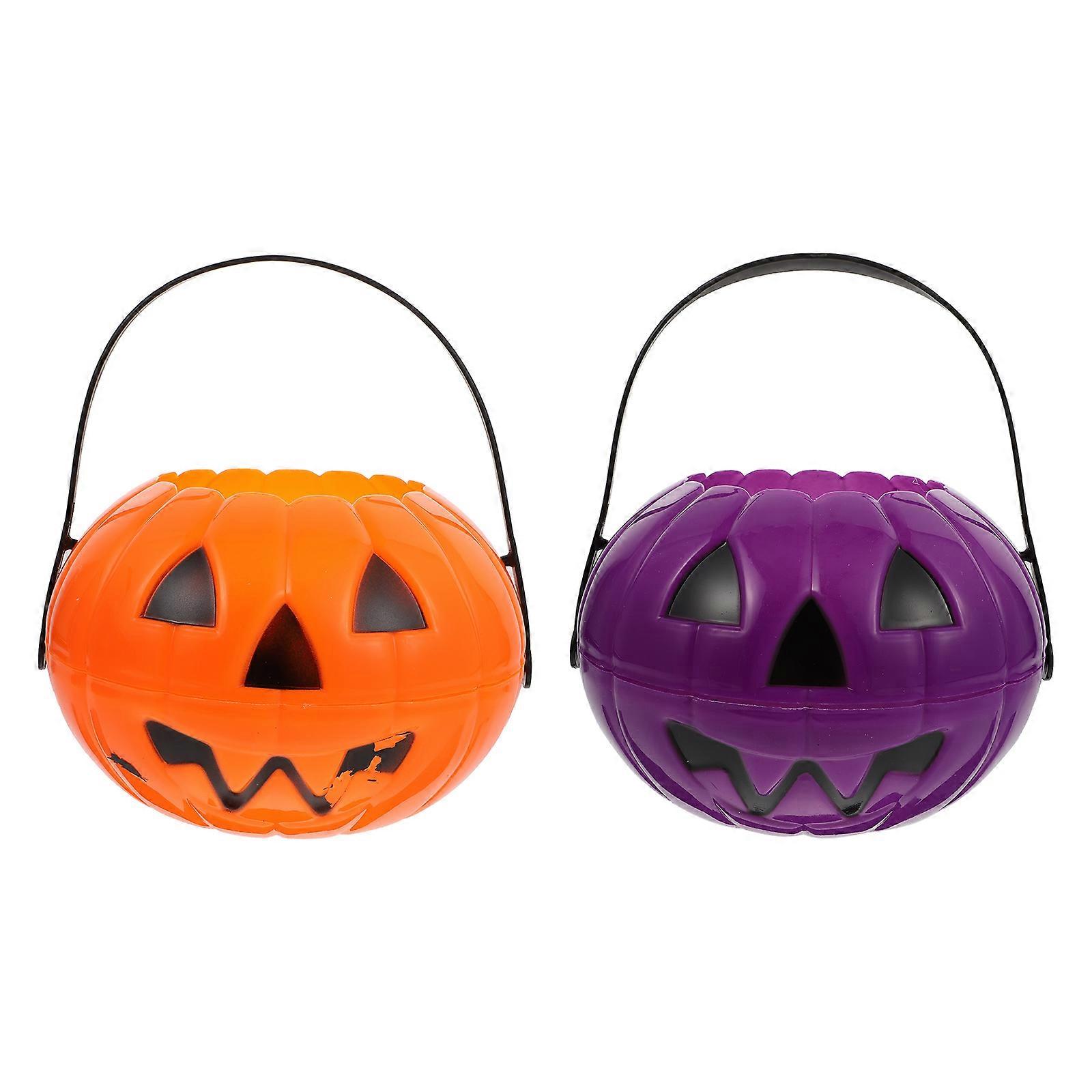 Pumpkin Lantern Decor Creative Halloween Lantern Decorations with 4Pcs Handheld