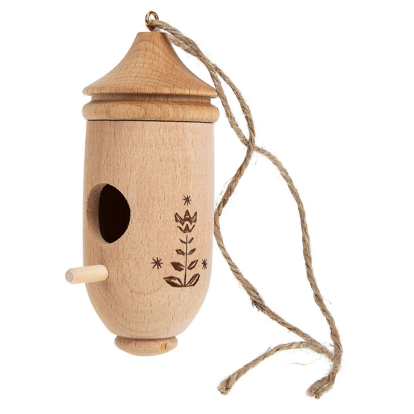 Wooden Hummingbird House for Decor Use Artificial Bird Nest Hanging Decor