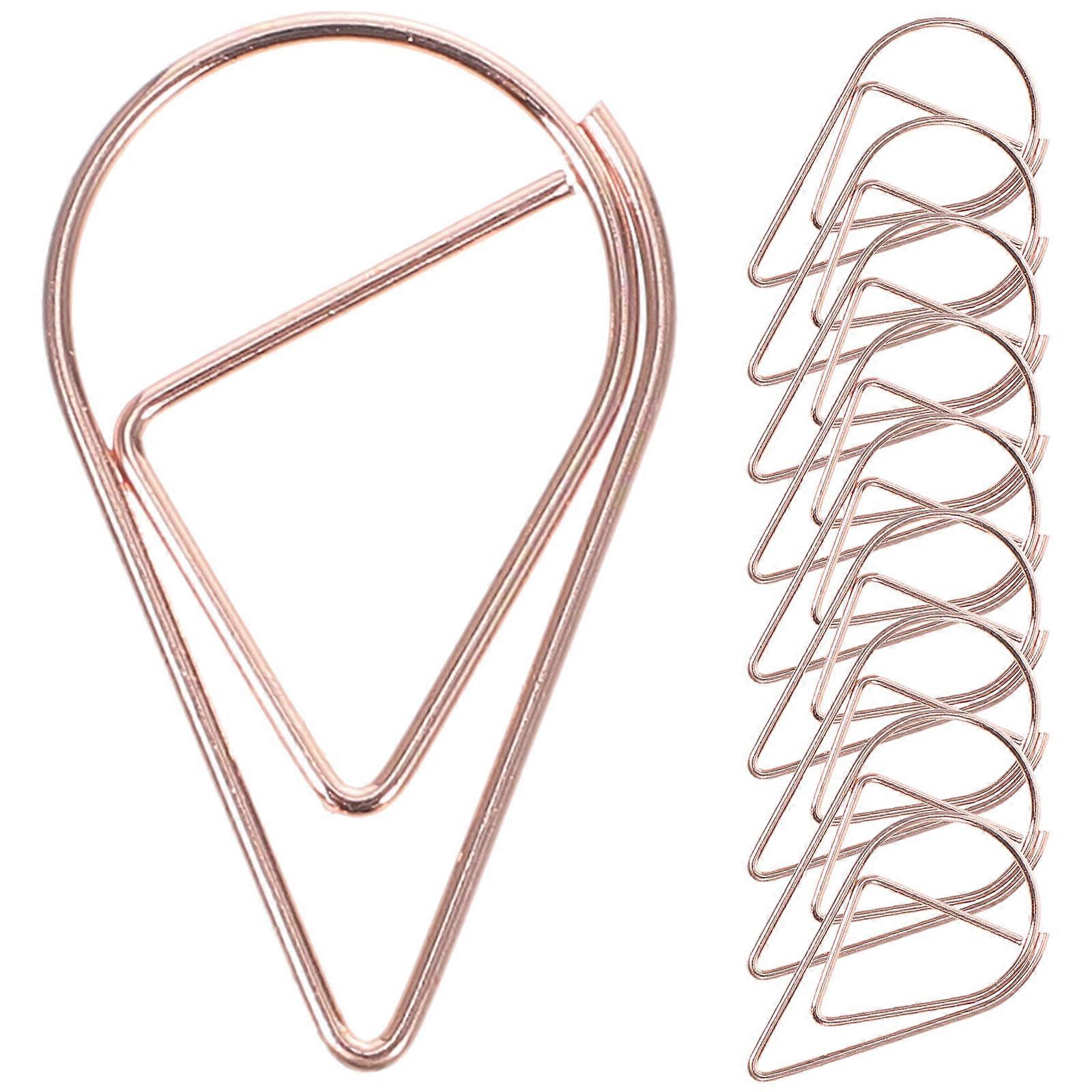 Rose Gold Decorative Paper Note Metal Clips for Office Use 30Pcs Clamp