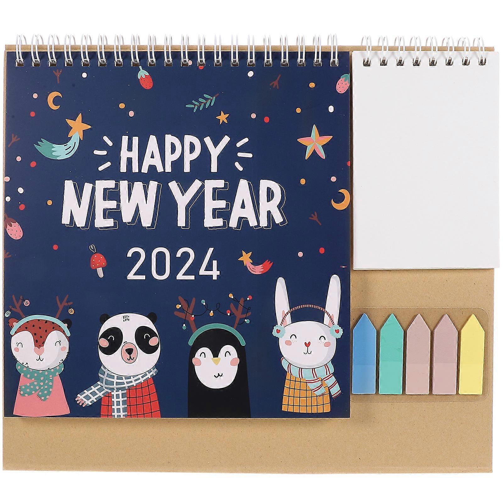 2024 Standing Desk Calendar 2Pcs For Study Featuring Practical Date Tracking Function And Elegant Rectangular Shape