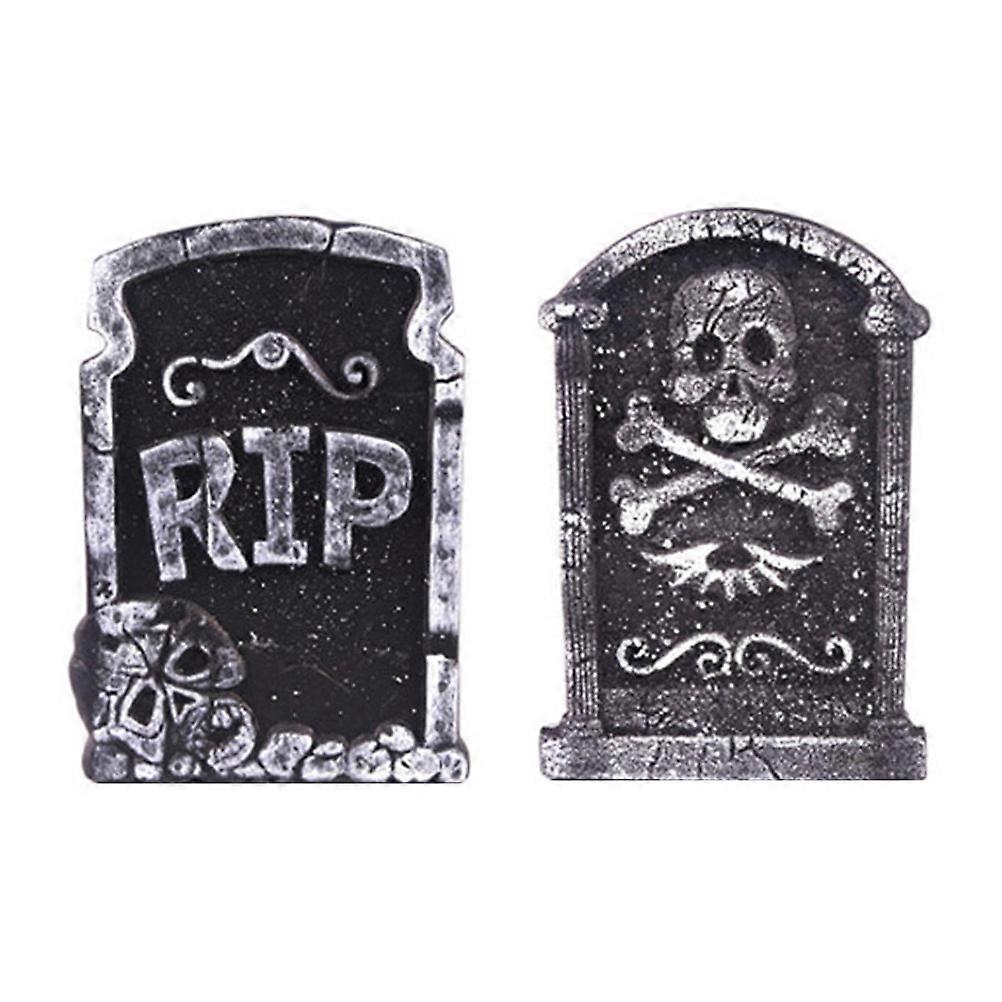Halloween Gravestone Decorations for Party with 6Pcs Skeleton Tombstone Props