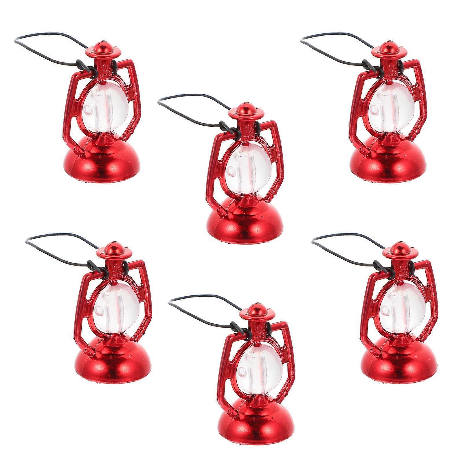 Miniature Decoration for Doll Lamp 24Pcs Red Micro Landscape Props