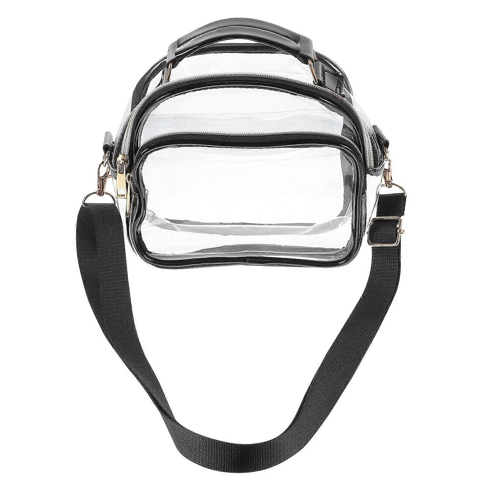 Clear Purse Small Clear Crossbody Bag for Storage 2Pcs Transparent Black
