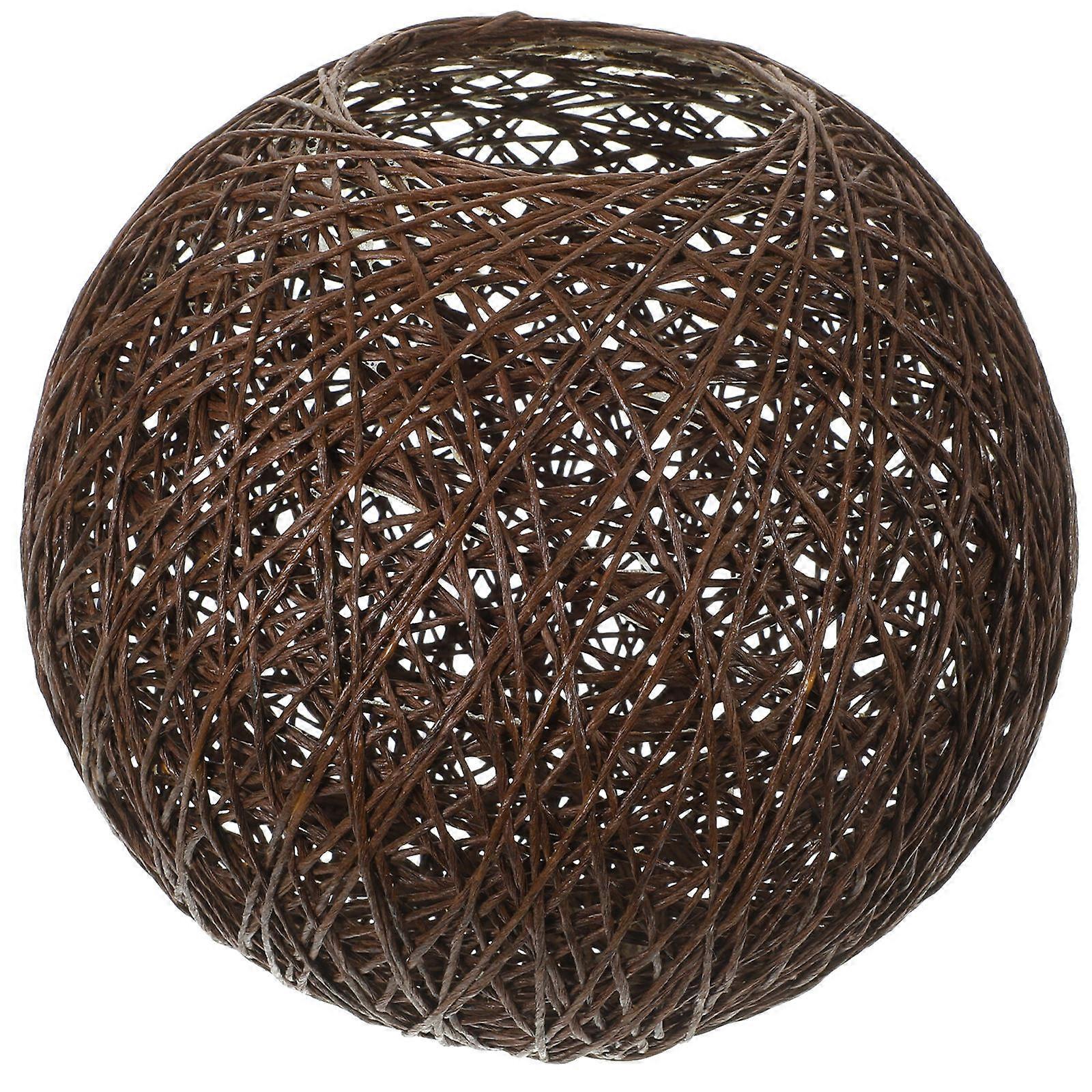 Coffee Paper Lamp Shade for Home Use 2Pcs Rattan Ball Lampshade