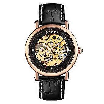 25-26 SKMEI 9229 Men Automatic Skeleton Mechanical Watch Thorough Bottom Student Watch