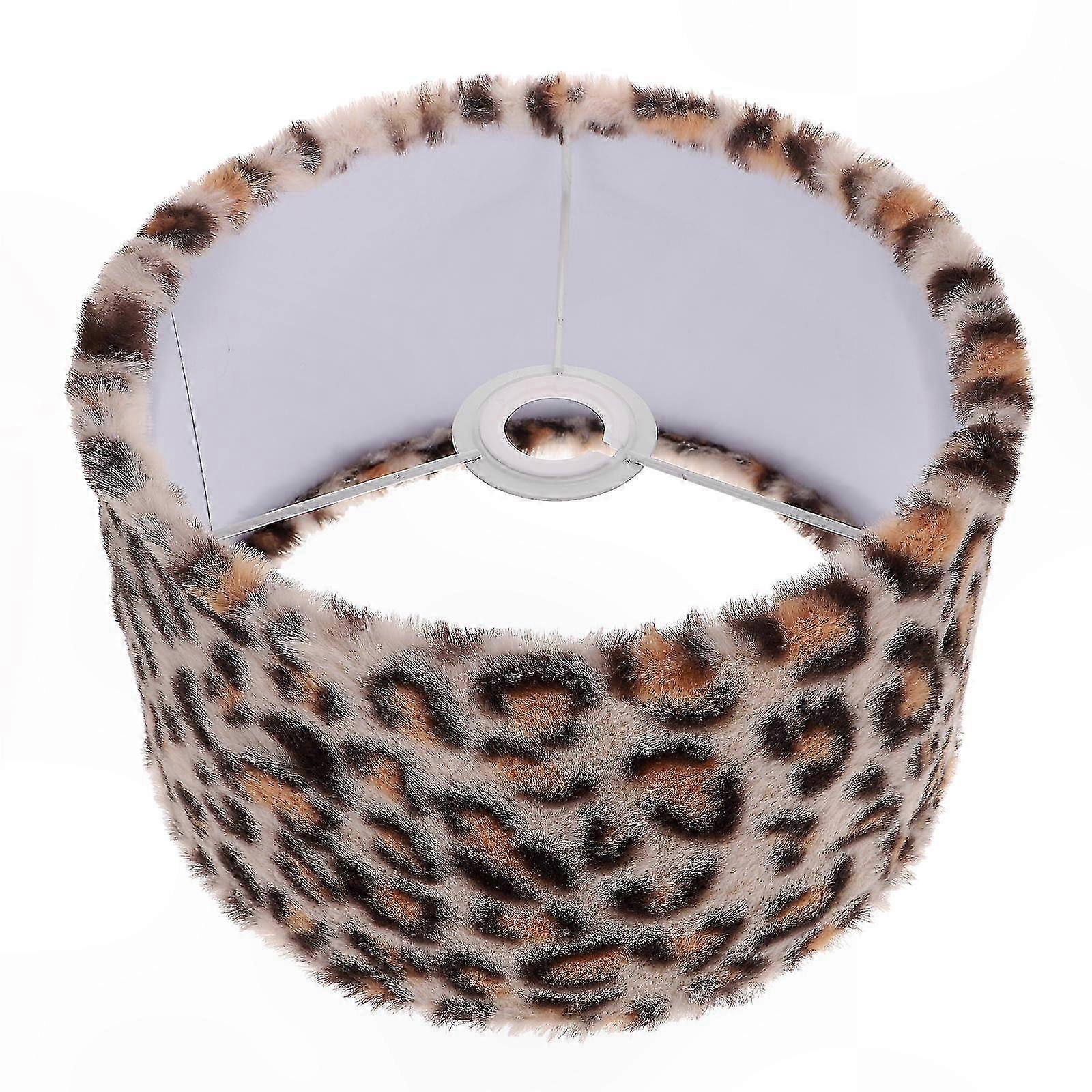 Decorative Metal Lamp Shades with E27 Socket for Study Room Polyester Iron Leopard Pattern Lighting Fixture 1 Set
