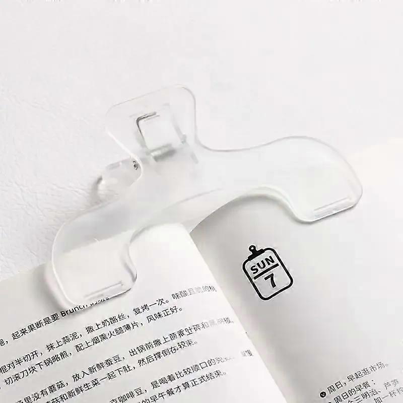 Transparent Plastic Book Clip Simple Reading Aid Fixed Book Holder Bookmarks Creative Design Practical Note Holder for Bookstore