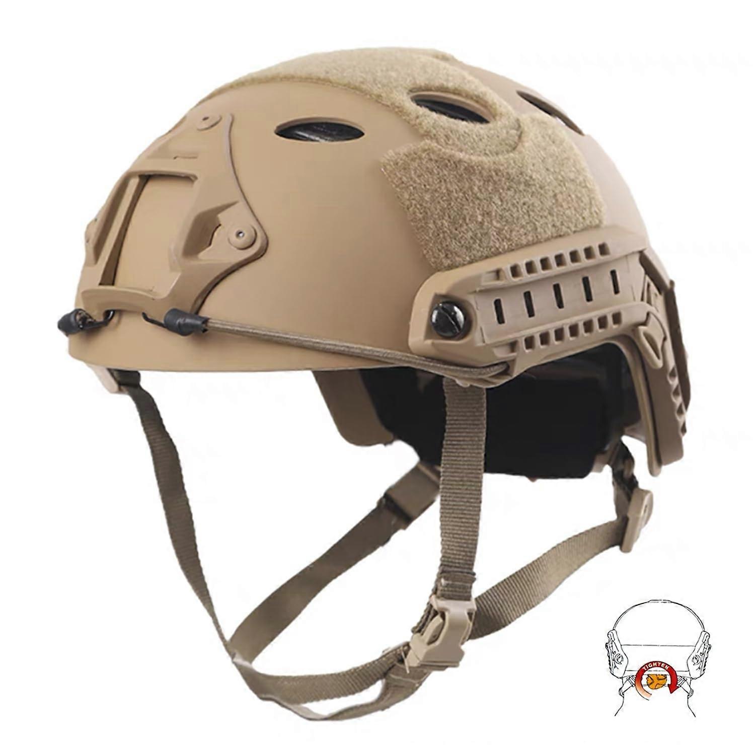 Tactical Helmet Airsoft PJ Type Fast Helmet with NVG Mount, Goggles Included, CQB Paintball Ready, Military Style