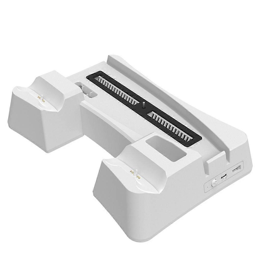 25-26 Multifunctional Vertical Stand with Cooling Fan Base Dual Controller Charging Dock Station for PS5 Digital Edition