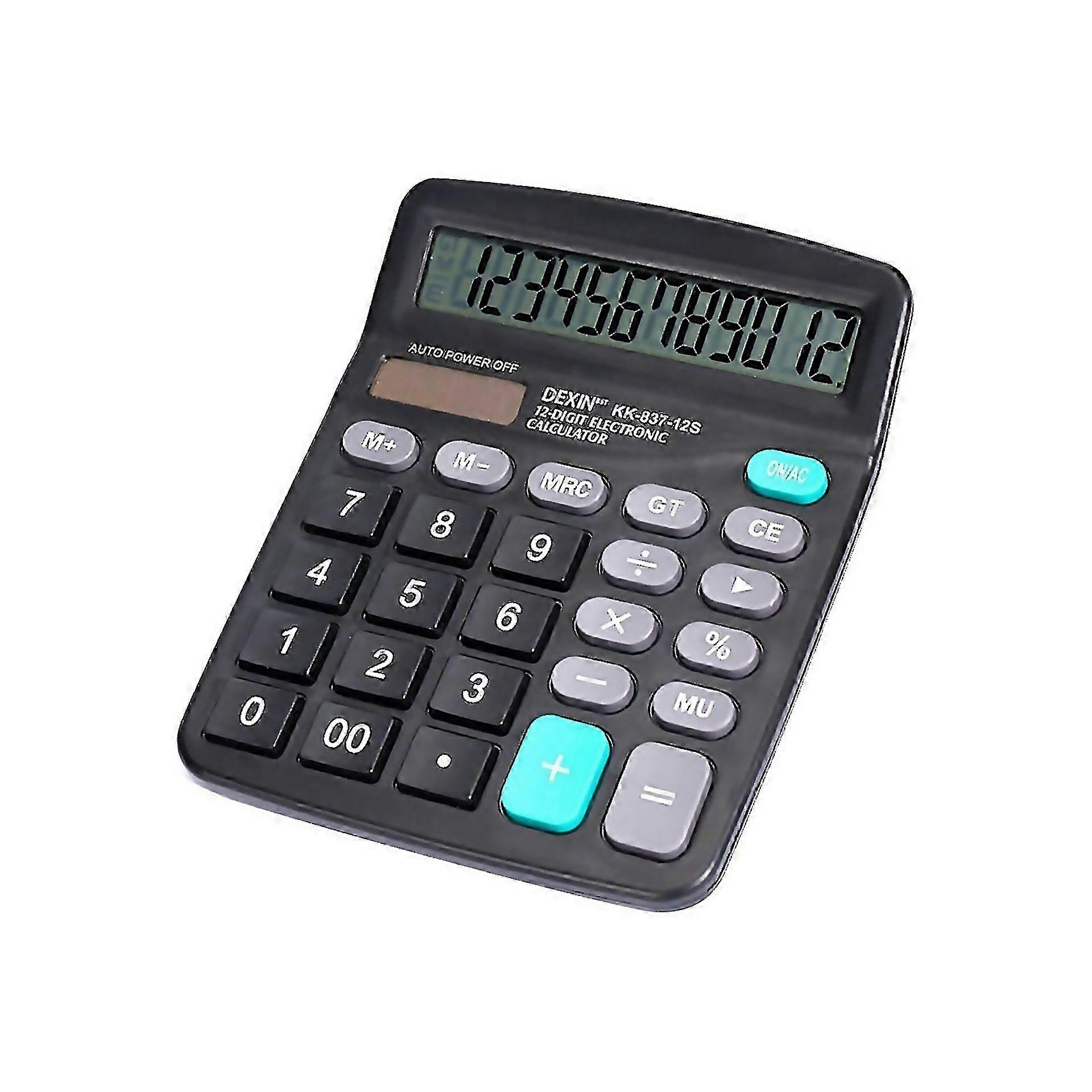 For Calculator 12digit Oversized Lcd Display Oversized Buttons Battery And Solar Powered Power Suppl