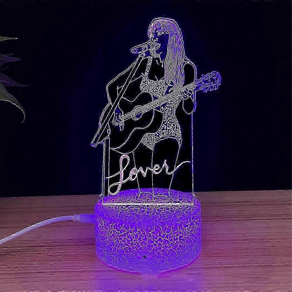 Taylor Swift 3D LED Night Light Desk Lamp 7 Color Changing Touch Control Home Decor