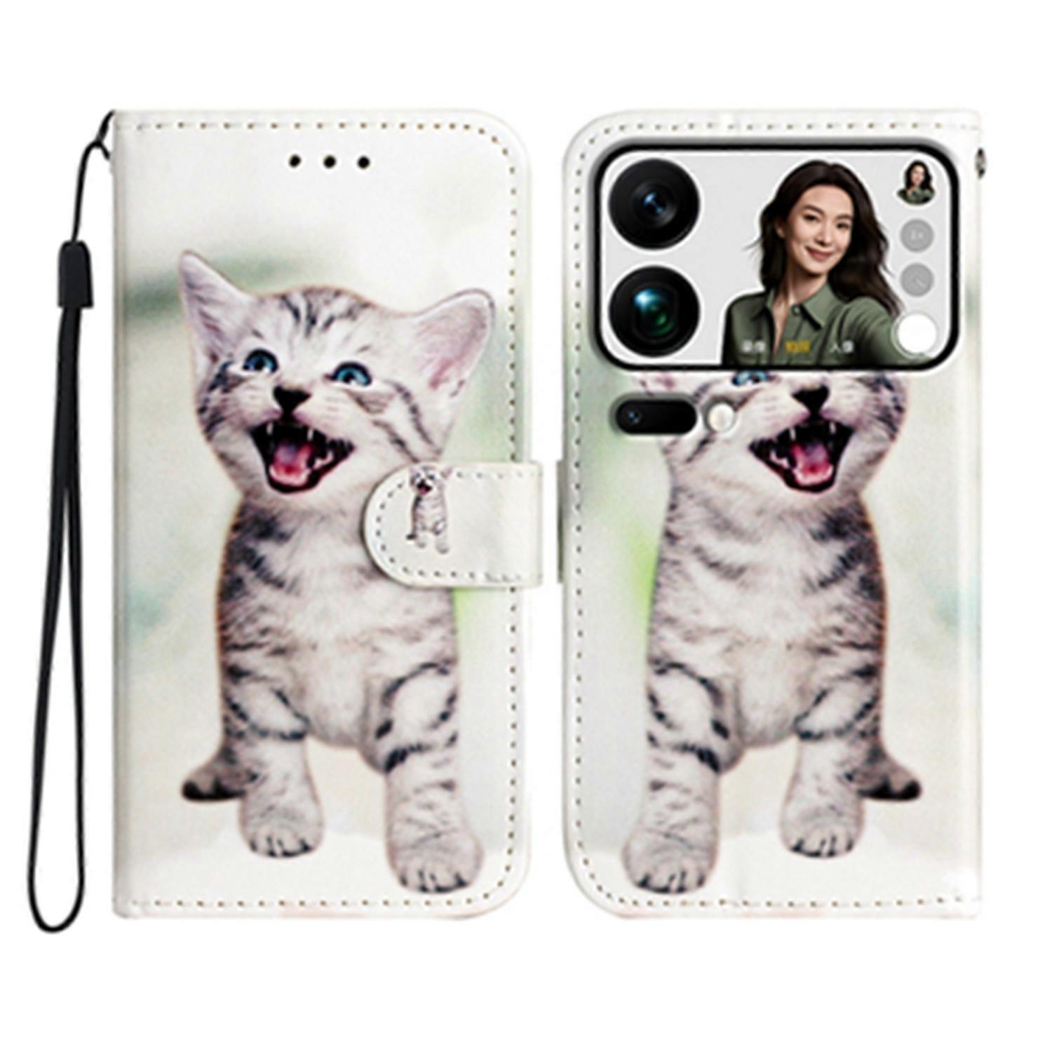 For Xiaomi 17 Pro Max Wallet Case Printed Pattern PU Leather Stand Phone Cover with Strap