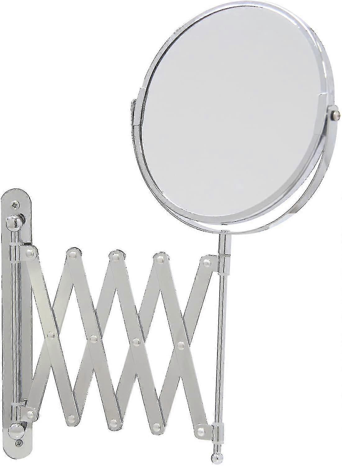 Magnifying Mirror In Silver, Rustproof Wall Mirror Double-sided