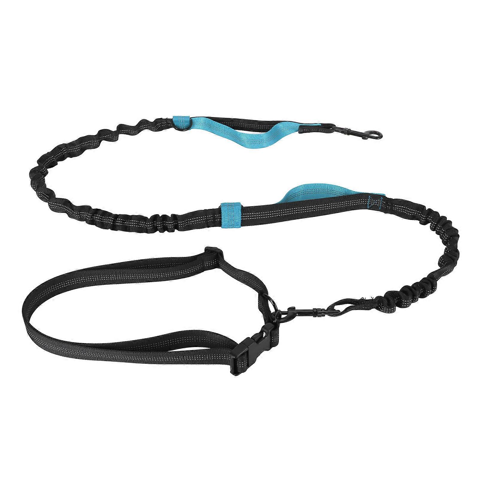 Heavy Duty Bungee Dog Leash Shock Absorbing Elastic Dog Leash Rope with 2 Padded Handles for Large Dogs Walking Training Blue 