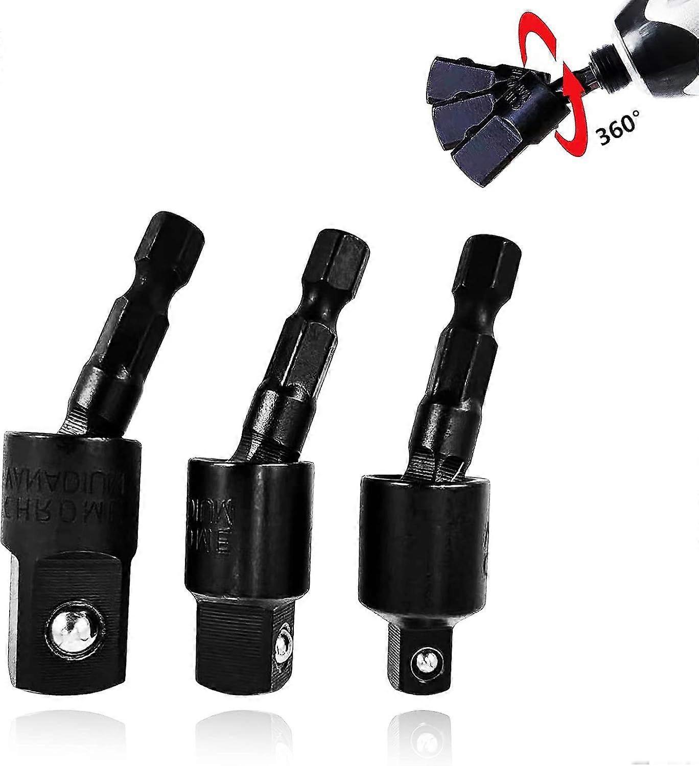 SeraphinaT Swivel Socket Set Wobble Impact Adapter Extension Set, 3 PCS Impact