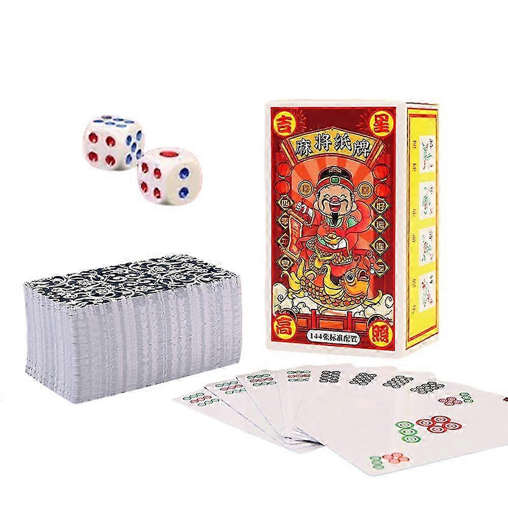 Portable Mahjong Paper Card Toy Interesting Puzzle Board Game for Family Gatherings