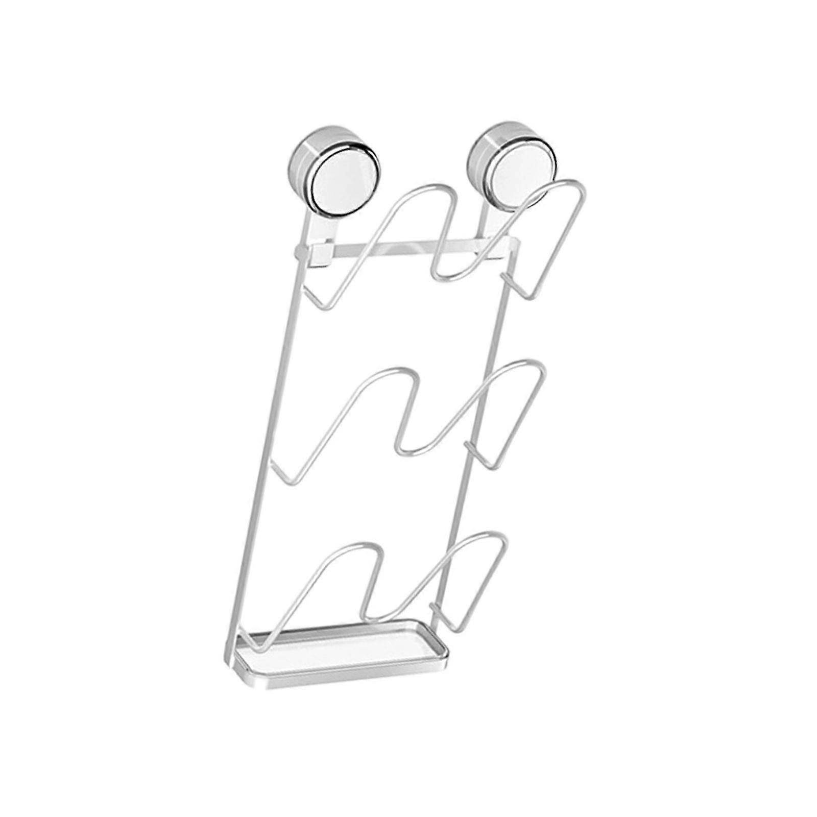 Multi Tiers Suction Cup Kitchen Lid Organizer Wall Mounted Storage Rack For Multiple Cookware Accessories Multicolor