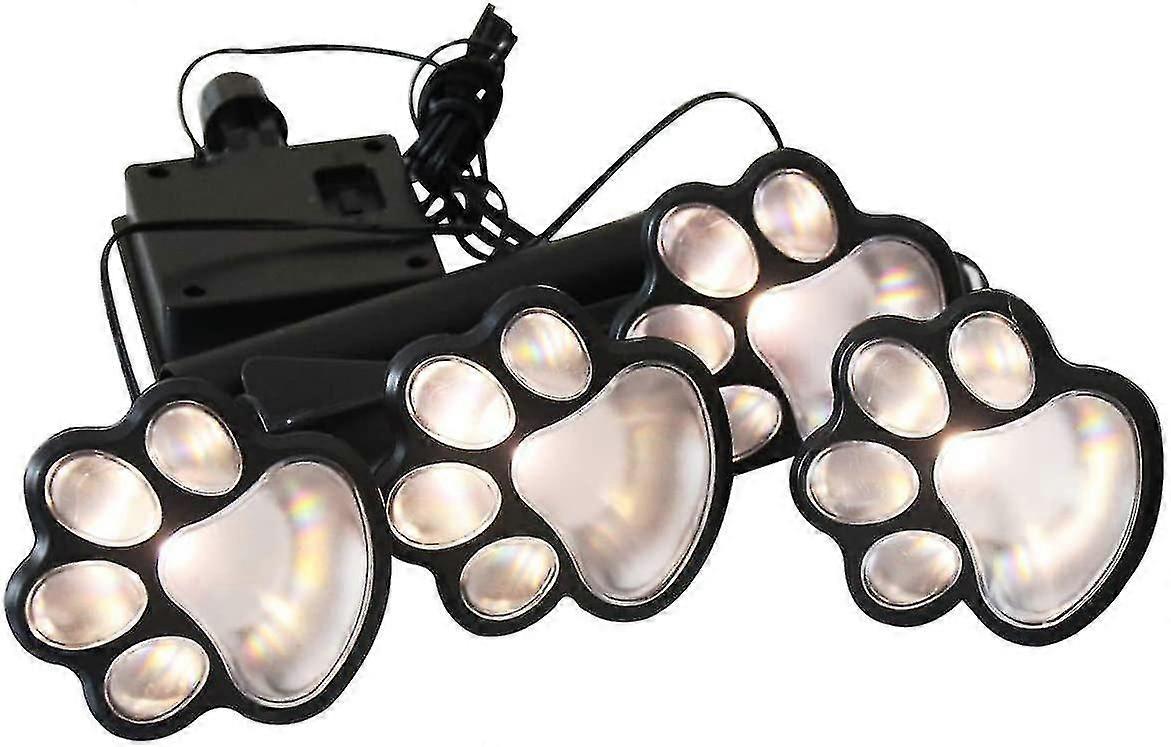 ソーラー足跡ライト、ソーラーライト屋外犬足跡ライト（4個セット）、猫子犬動物ガーデンライトパス足跡ランプ歩道照明パティオ、庭、