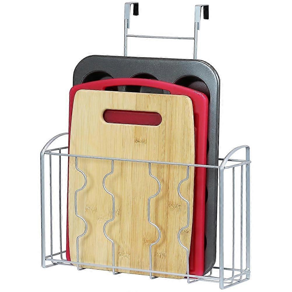 Over Cabinet Door Hanging Rack Organizer with Hooks for Kitchen Bathroom Storage