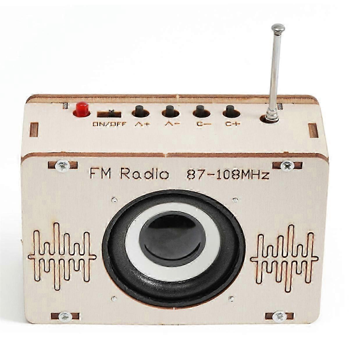 DIY FMラジオモデル科学玩具 子供用 木製 STEM テクノロジー 実験ツールキット 学習教育 学校用品