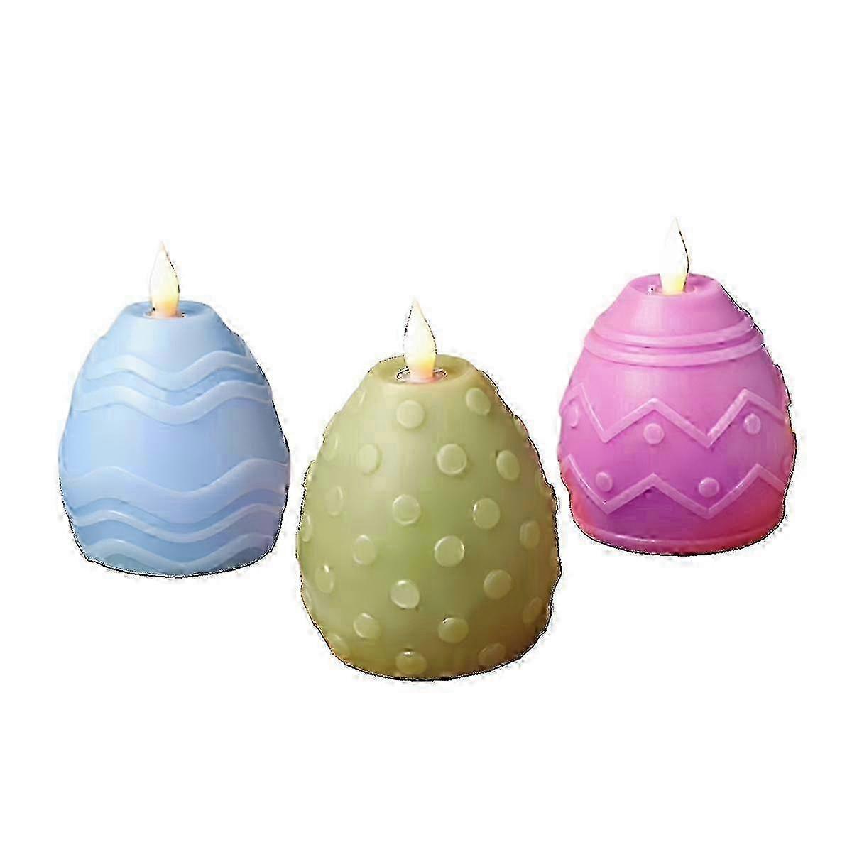 Easter Eggs Three-Piece Easter Decoration Flameless LED Candle Lights Edition 2025