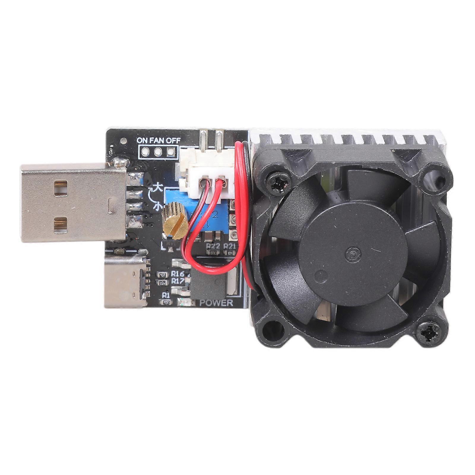 Adjustable Constant Current USB Electronic Load Module DC3.7-13V Input With Thermals Fan Control For Precisions Testing Multicolor