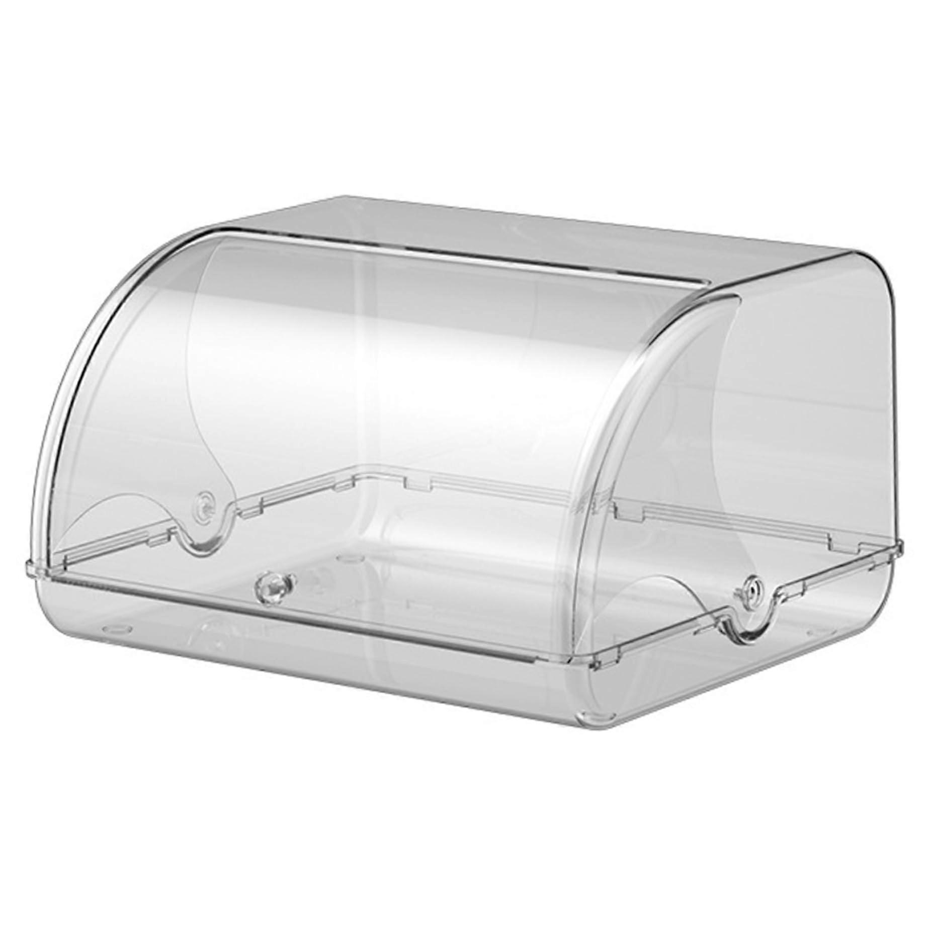 Roll  Bread Bin with Clear PET Lid, Large 12x11x7in Bread Storage Container for Kitchen
