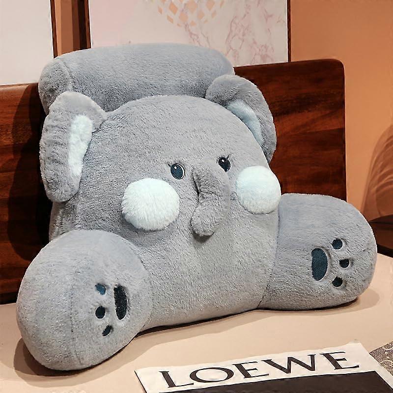 Reading Pillow with Arms for Bed & Sofa – Fluffy Backrest Cushion with 2in1 Support, Large Elephant Design